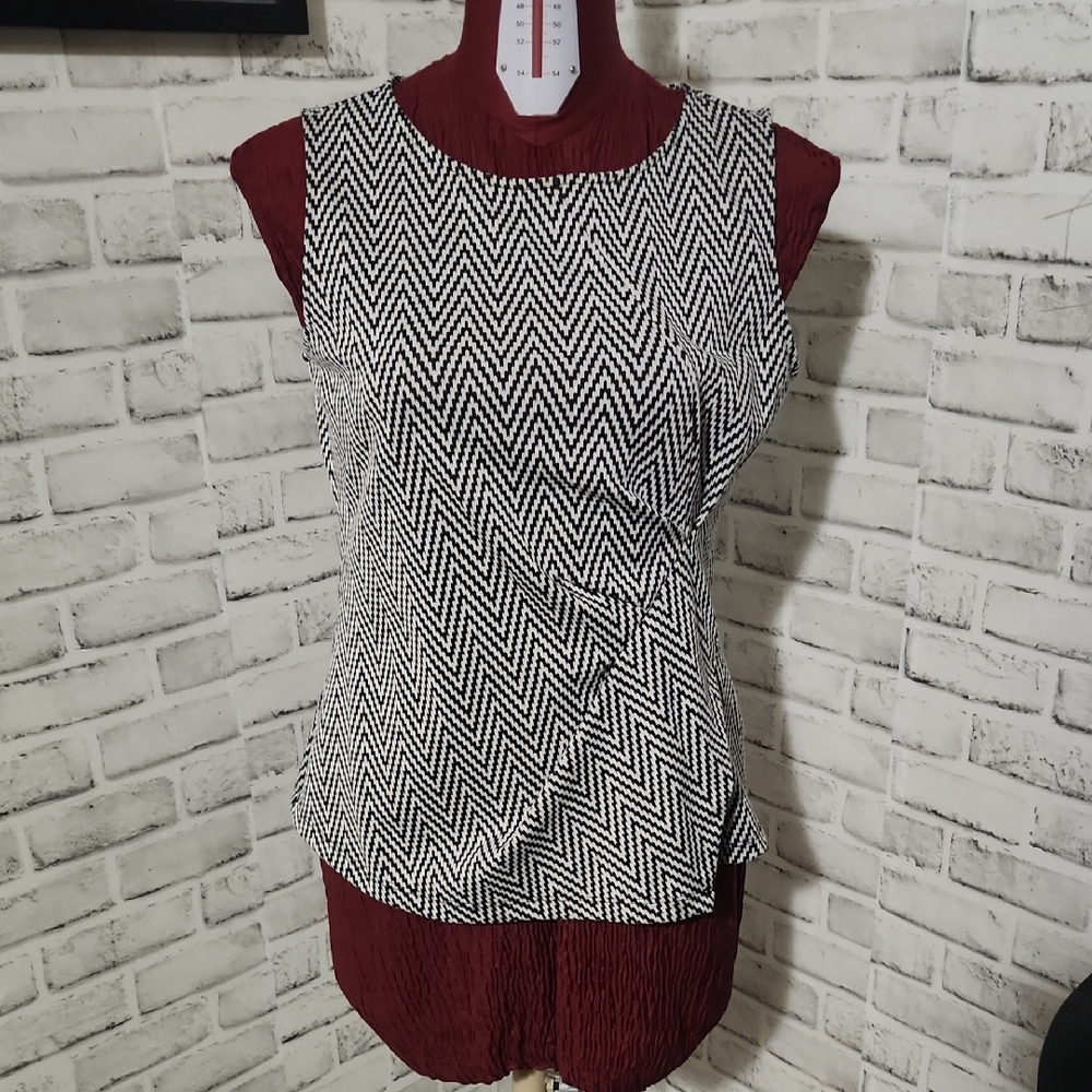 Liz Claiborne Black and White Blouse SZ S